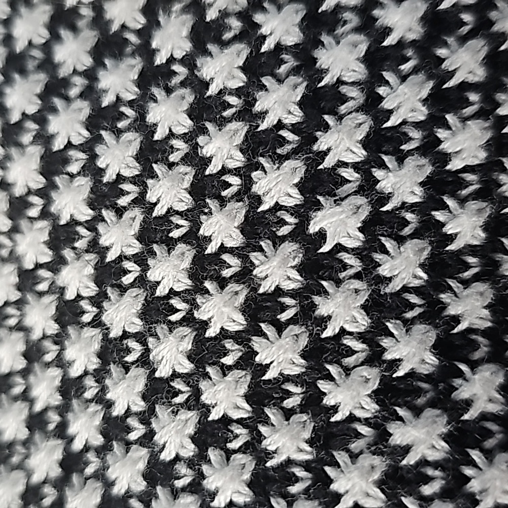 Karen Scott | Black/White 3/4 Sleeve Cotton Crewneck Sweater - Picture 4 of 5